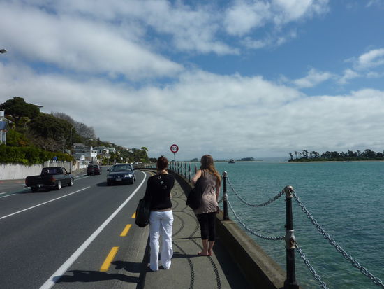 Naja so nah war der Strand nicht gerade! Ne Stunde in der Mittagssonne...Es ist ja nicht gerade heiss, weil es hier wahnsinnig windet (ja, das Worts gibt's!!!). Deshalb ist Nelson auch die Kitesurfing Hauptstadt. Aber da NZ keine Ozonschicht mehr hat (7 Miuten bis zum Sonnenbrand!) spuert man sie gut im Kopf.