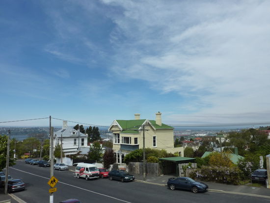 Blick aus meinem Zimmerfenster auf Dunedin.