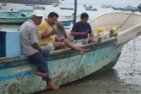 Flicken eines Fischernetzes...