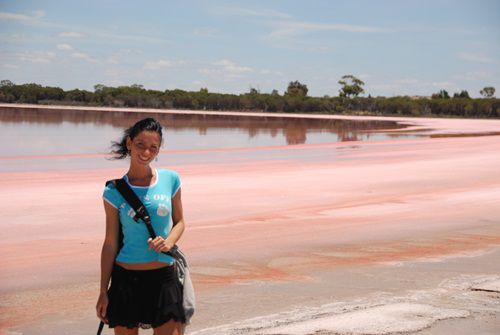 vor dem Pink Lake....