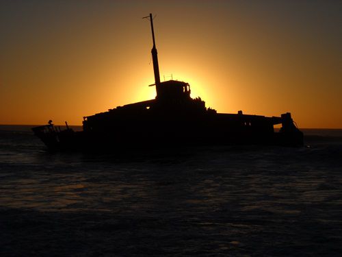 Das Schiffswrack bei Sonnenaufgang