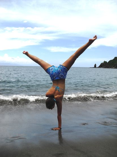 Da sieht man dass jemand ein kleiner Voltigiermeister ist 