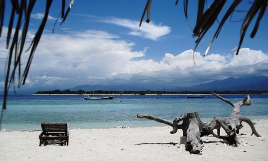 Der Strand direkt vor dem Bungalow 