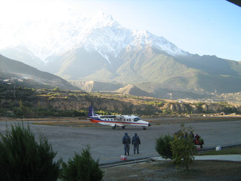 Gorkha Airline-Flieger in Jomosom