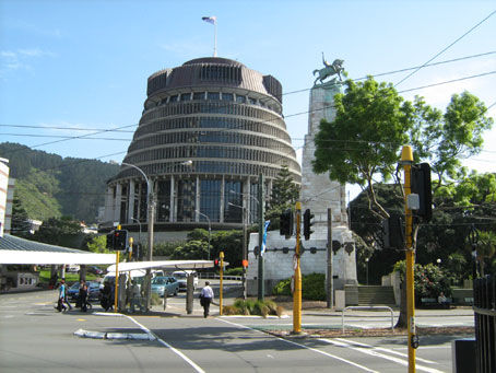 der berühmte "Bienenkorb", der Regierungssitz in Wellington