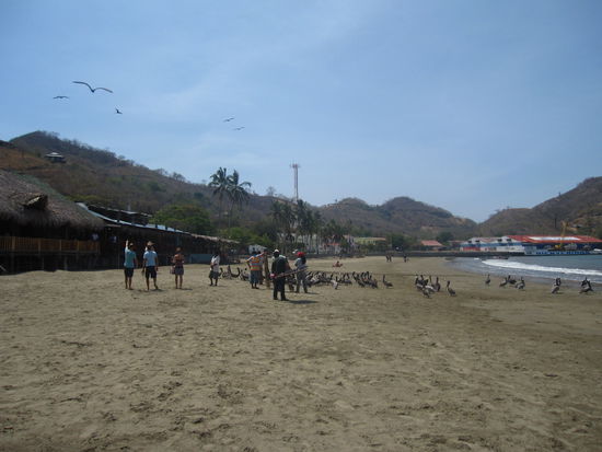 Der Strand von San Juan del Sur. Wer Baden oder Surfen will, faehrt ein paar Kilometer nördlich nach Majagual , um in der dortigen Bucht die Wellen des Pazifiks auszunutzen.