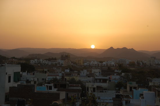 diesen Blick auf den Sonnenuntergang gab es gratis zum Abendessen