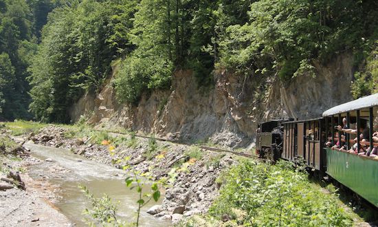 Malerisch schlängelt sich unser kleiner Zug wieder Richtung Tal