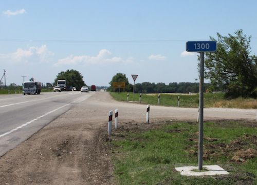 Kilometerstein 1300 auf der M4 seit Moskau