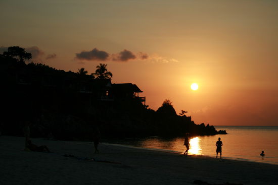 Unser Strand beim Sonnenuntergang!