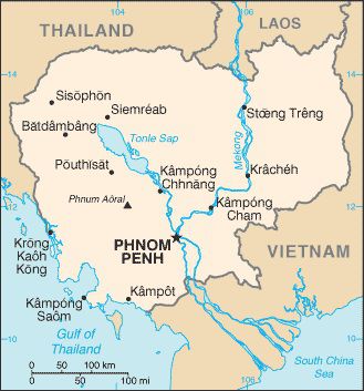 Cambodia-Karte