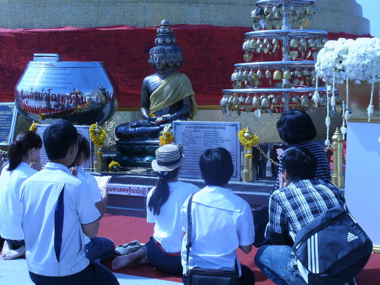 Hoch oben auf dem Golden Mount in Bangkok