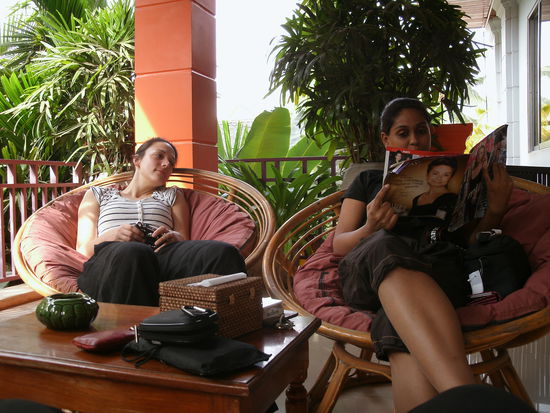 Auf dem Balkon im Golden Temple Hostel