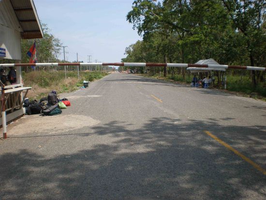 Grenze zwischen Laos und Kambodscha (im Hintergrund Laos)