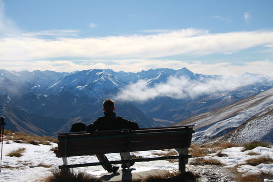 kurze Rast beim Abstieg 