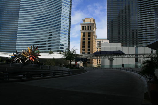 Die Schwebebahn vom Vdara/ Bellagio zum Monte Carlo.