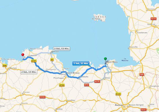 Mautfrei durch die Nordbretagne.