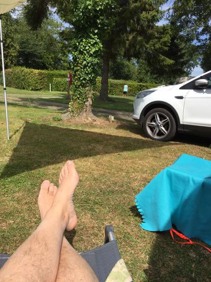 Angekommen in der Normandie auf unserem schön angelegten Campingplatz.