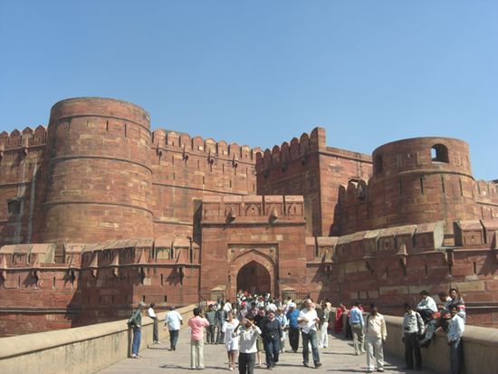 Das riesige Fort Agra, auch da waren wir drin