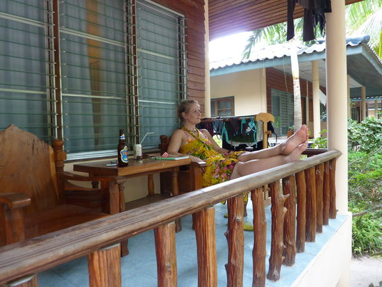 Auf der Terasse unseres Bungalows in Koh Tao