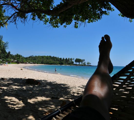 Und Relax Bay, der Strand mit Haengematte