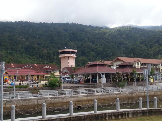 Das ist übrigens der Flughafen Tioman der zu den 10 gefährlichsten der Welt gehört und deshalb seit 2014 nur noch von kleinen Cessnas oder Hubschraubern angeflogen wird. Die mussten wohl in einer 90Grad Steilkurve runter und auf der kurzen Landebahn zum Stehen kommen bevor sie auf der anderen Seite in den Berg rauschen...braucht kein Mensch