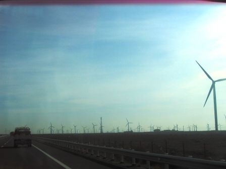 Tausende von Windmühlen zieren die Strasse