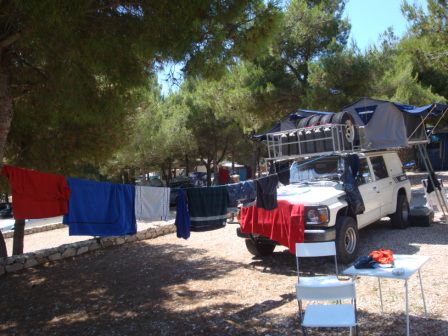 Camingplatz in Drage (HR) mit unserer ersten Wäsche