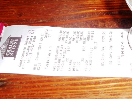 ..und die Quittung..