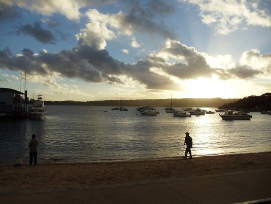 Wir genossen noch den Sonnenuntergang am Watsons Bay