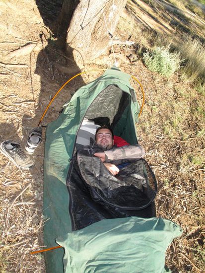 Auch Kyle musste aufstehen. Schliesslich haben wir noch eine weite Strecke bis nach Broken Hill zurückzulegen.