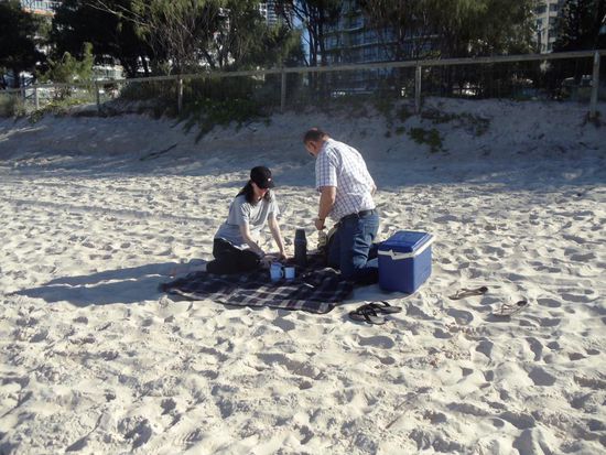 Trotz Herbst, konnten wir bei angenehmen 22 Grad am Strand ein kleines Picknick machen
