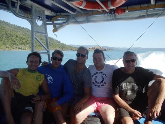 Die Haare wehen im Wind und der Spass beginnt. Urs, Fredi, Denis, Dennis und ich (v.r.n.l.)