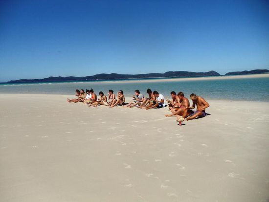 Mittagessen auf einer Sandbank