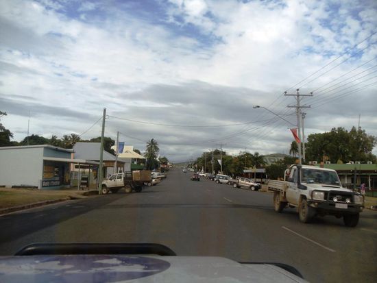 Ankunft auf der Hauptstrasse in Cooktown.