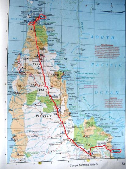 Unsere Hinreiseroute, welche drei Tage dauerte.