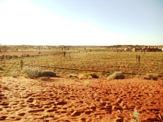 Unser Übernachtungsplatz auf dem Campingplatz des Ayers Rock Resort.