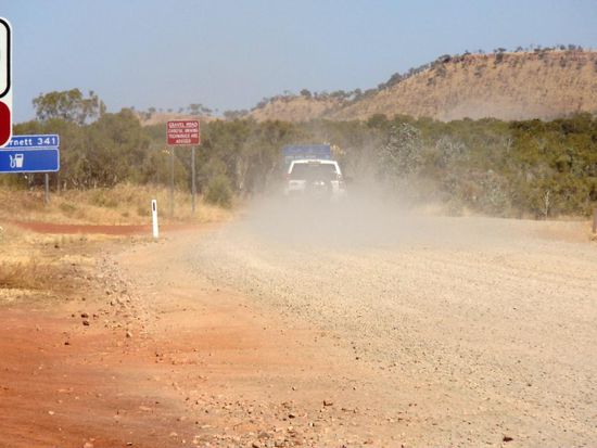 ... und schon das erste Mal Staub schlucken