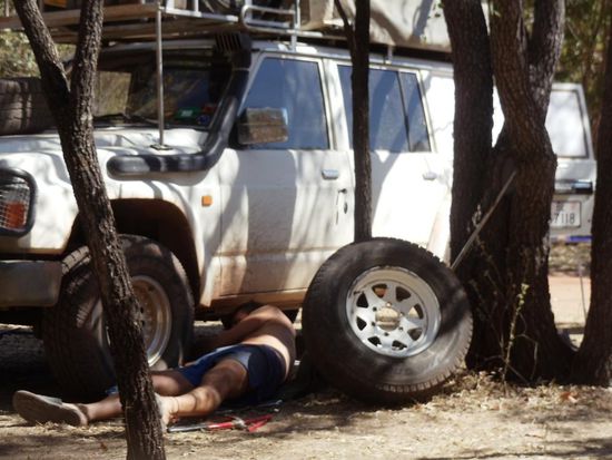 Heiss und staubig, aber alles im Griff - hatte ich doch ein Jahr lang einen guten Lehrmeister