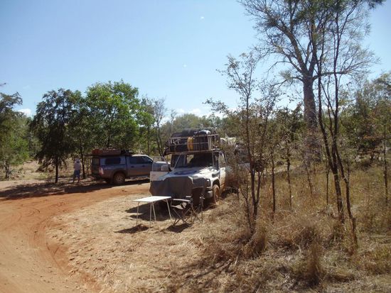 Zehn Kilometer abseits der Gibb River Road übernachtete ich hier am Barnett River