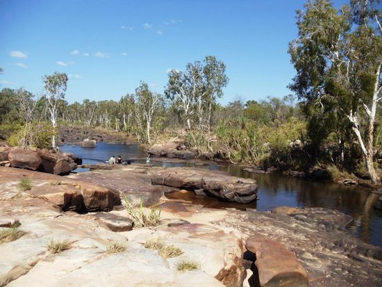 Das grosse Badezimmer mit Pool direkt vor mir