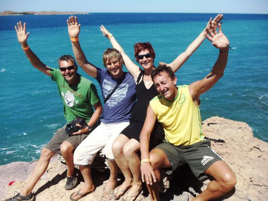 Familienfoto mit Thomas, Markus und Claudia am Arm Point
