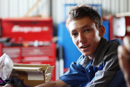 Kieran, einer von fünf Lehrlingen