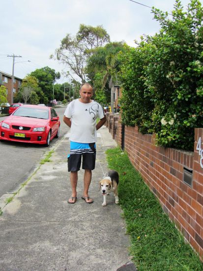 Heinz hatte am Schluss seinen Hund im Griff. Oder man kann auch sagen, dass die Hunde nach 1,5 Stunden Spazieren mal so richtig kaputt waren