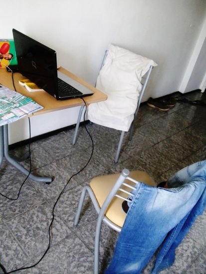 Mein provisorisches Bett, da meine Matratze vom Regen durchnässt war