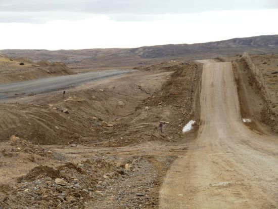 Auf der Ruta 40 unterwegs nach Bajo Caracoles. Schwerstarbeit..
