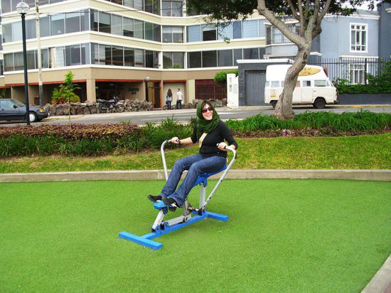 Sportliche Betätigung am Larco de Mar