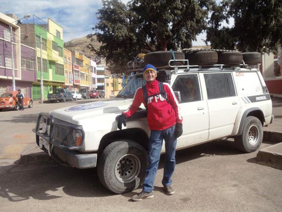 Parkplatz in Puno vor dem Hostel Lake