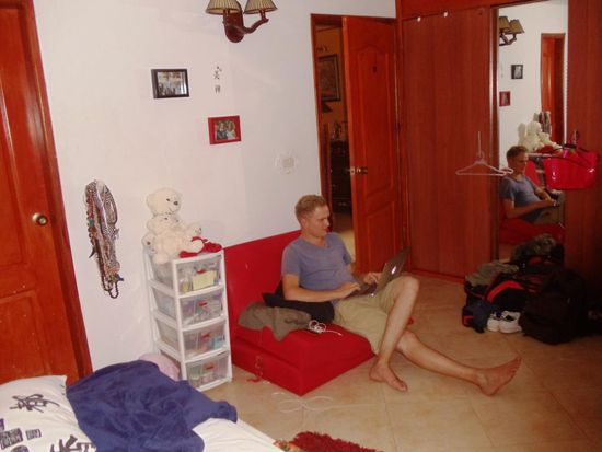 Unser Schlafzimmer und Büro - sogar mit Klimaanlage