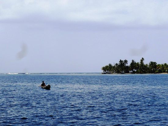 Unser Ankerplatz vor der Insel El Tigre, welche wir dann auch besuchten
